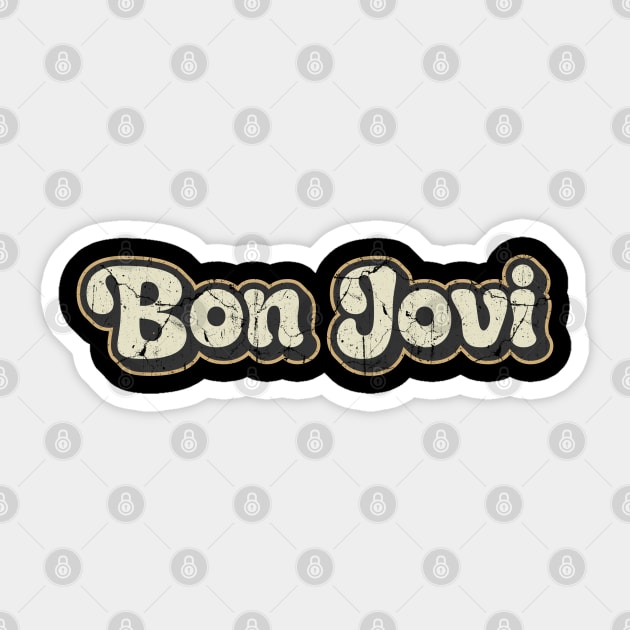 Bon Jovi - Vintage Text Sticker by Arestration